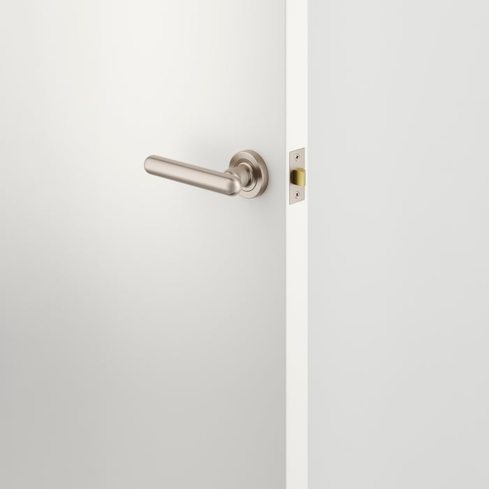 Lifestyle Iver Puerto Lever Round Rose Passage Kit Satin Nickel 24005KPASS60 - The Blue Space