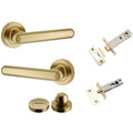 Iver Puerto Lever Round Rose Privacy Kit with Separate Privacy Turn Brushed Gold PVD 24000KPRIV60 - The Blue Space
