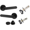 Iver Puerto Lever Round Rose Privacy Kit with Separate Privacy Turn Matte Black 24003KPRIV60 - The Blue Space