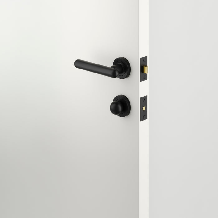 Lifestyle Iver Puerto Lever Round Rose Privacy Kit with Separate Privacy Turn Matte Black 24003KPRIV60 - The Blue Space