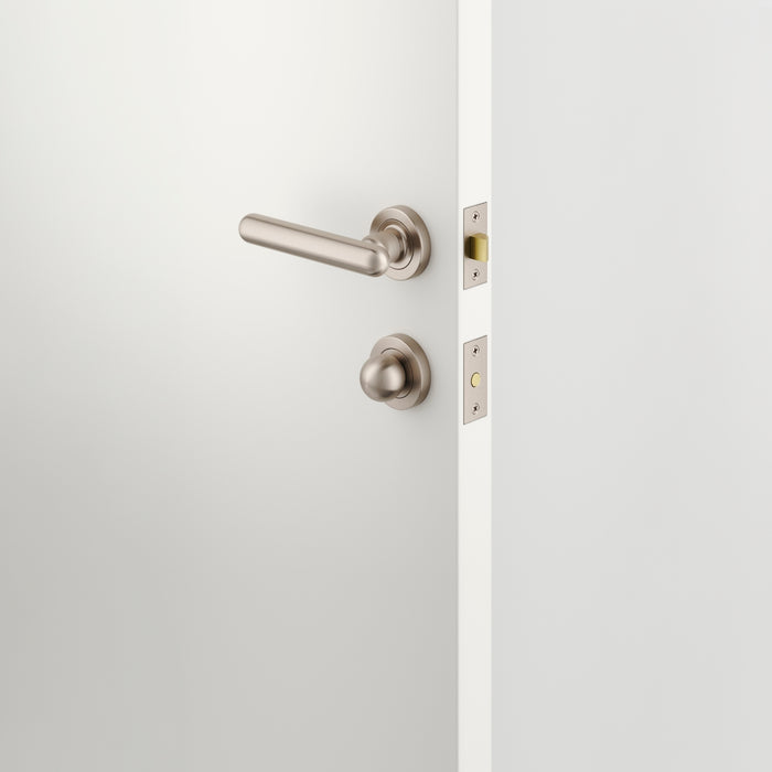 Lifestyle Iver Puerto Lever Round Rose Privacy Kit with Separate Privacy Turn Satin Nickel 24005KPRIV60 - The Blue Space