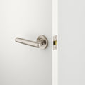 Iver Puerto Lever Round Rose Satin Nickel