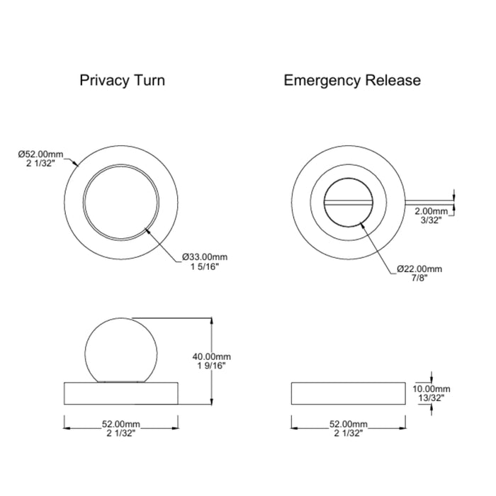 Line Drawing Iver Puerto Privacy Turn Round Polished Chrome 24144 - The Blue Space