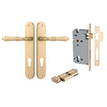 Iver Sarlat Lever Oval Backplate Entrance Kit with High Security Lock Brushed Brass 15224KENTR60KT - The Blue Space