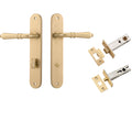 Iver Sarlat Lever Oval Backplate Privacy Kit with Privacy Turn Brushed Brass 15224KPRIV60 - The Blue Space