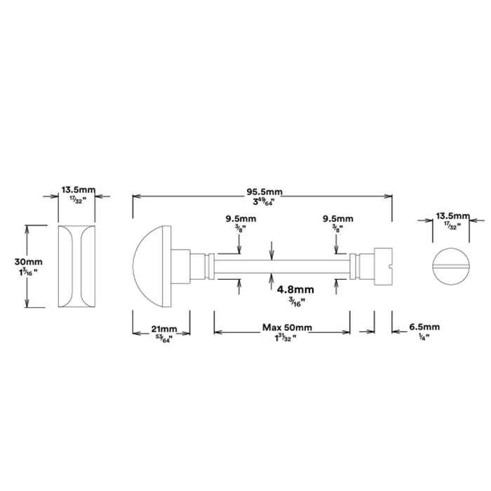 Adaptor Iver Sarlat Lever Oval Backplate Privacy Kit with Privacy Turn Satin Nickel 14724KPRIV60 - The Blue Space