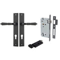 Iver Sarlat Lever Rectangular Backplate Entrance Kit with High Security Lock Matte Black 12700KENTR60KT - The Blue Space
