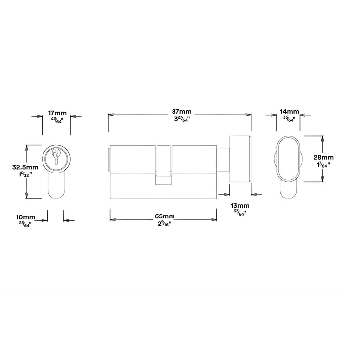 Key Thumb Iver Sarlat Lever Rectangular Backplate Entrance Kit with High Security Lock Satin Nickel 14700KENTR60KT - The Blue Space