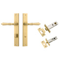Iver Sarlat Lever Rectangular Backplate Privacy Kit with Privacy Turn Brushed Gold  16200KPRIV60 - The Blue Space