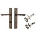 Iver Sarlat Lever Rectangular Backplate Privacy Kit with Privacy Turn Signature Brass 10700KPRIV60 - The Blue Space