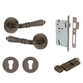 Iver Sarlat Lever Round Rose Entrance Kit with Separate High Security Lock Signature Brass 9201KENTR60KT - The Blue Space