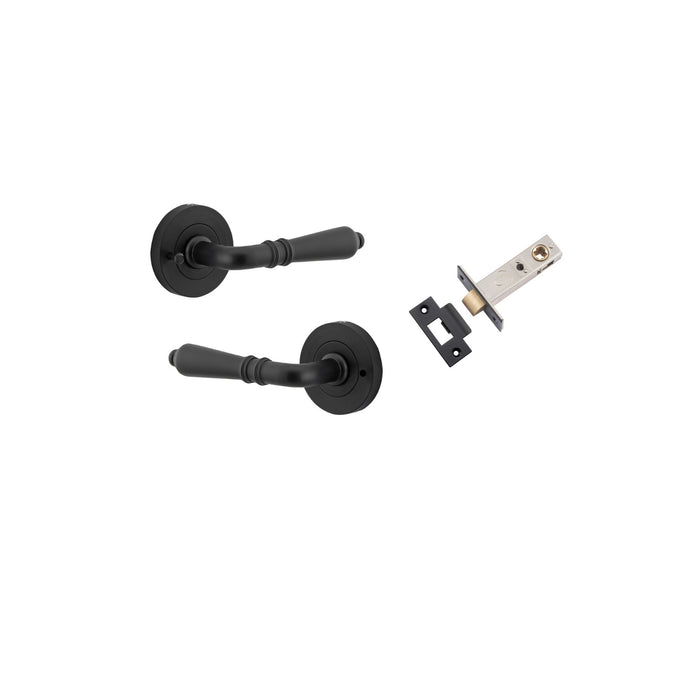 Iver Sarlat Lever Round Rose (Inbuilt Privacy) Matte Black 9203KIBPRIV60 - The Blue Space