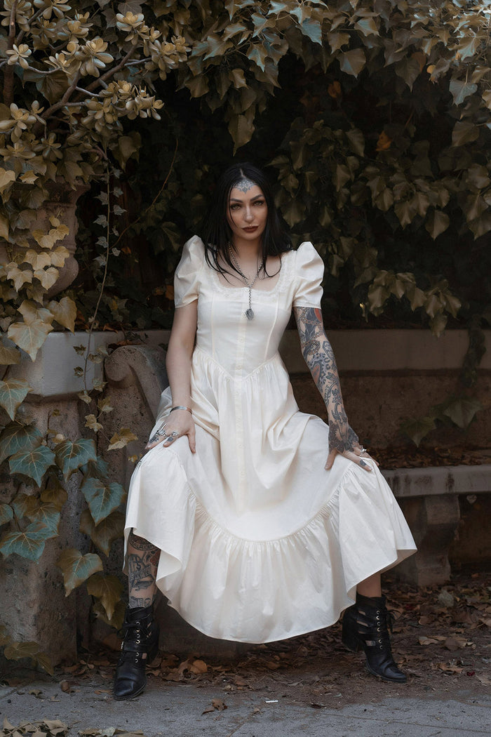 victorian puff sleeve cottagecore dress