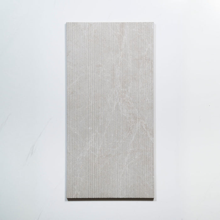 No Hand Kew Pearl Ribbed Decor Porcelain Tile 300 x 600mm PISBIF1 - The Blue Space