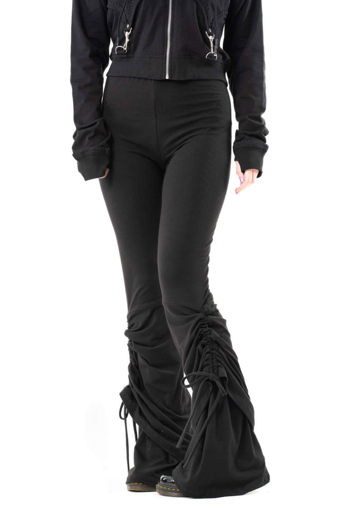 high waisted goth flared leggings