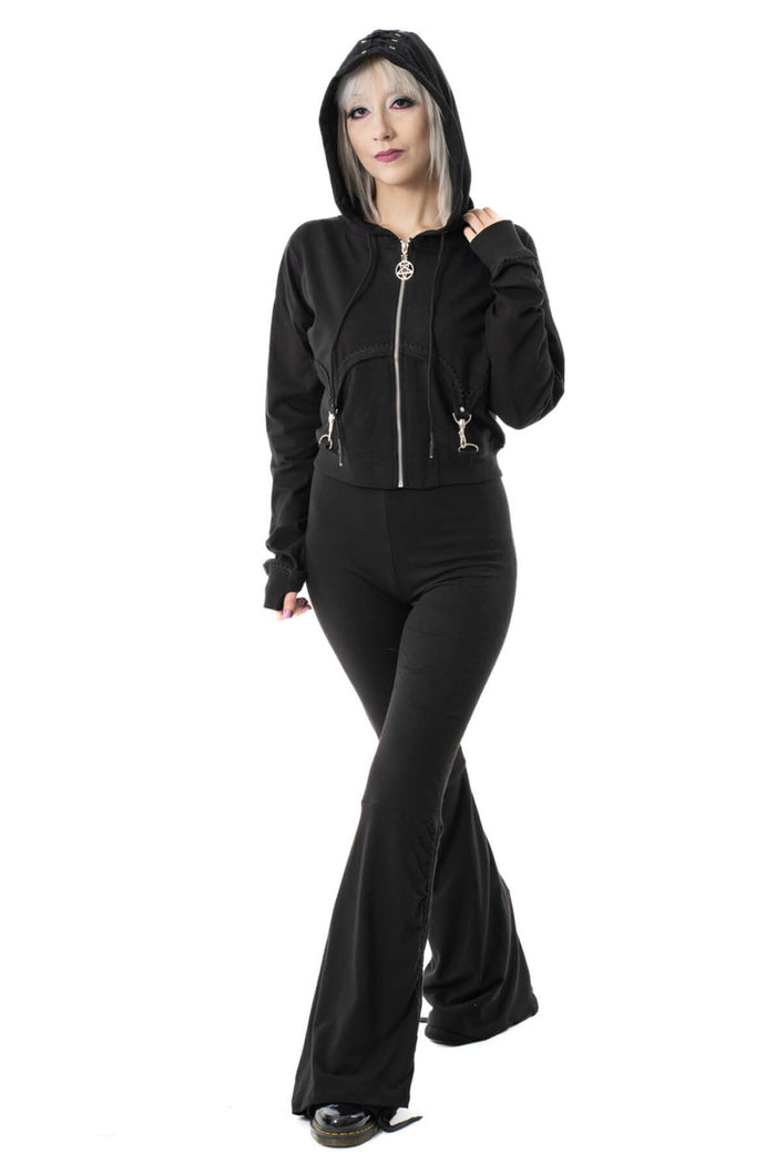 womens gothic cotton flared bell bottoms