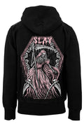 gothic female grim reaper in a dress hoodie