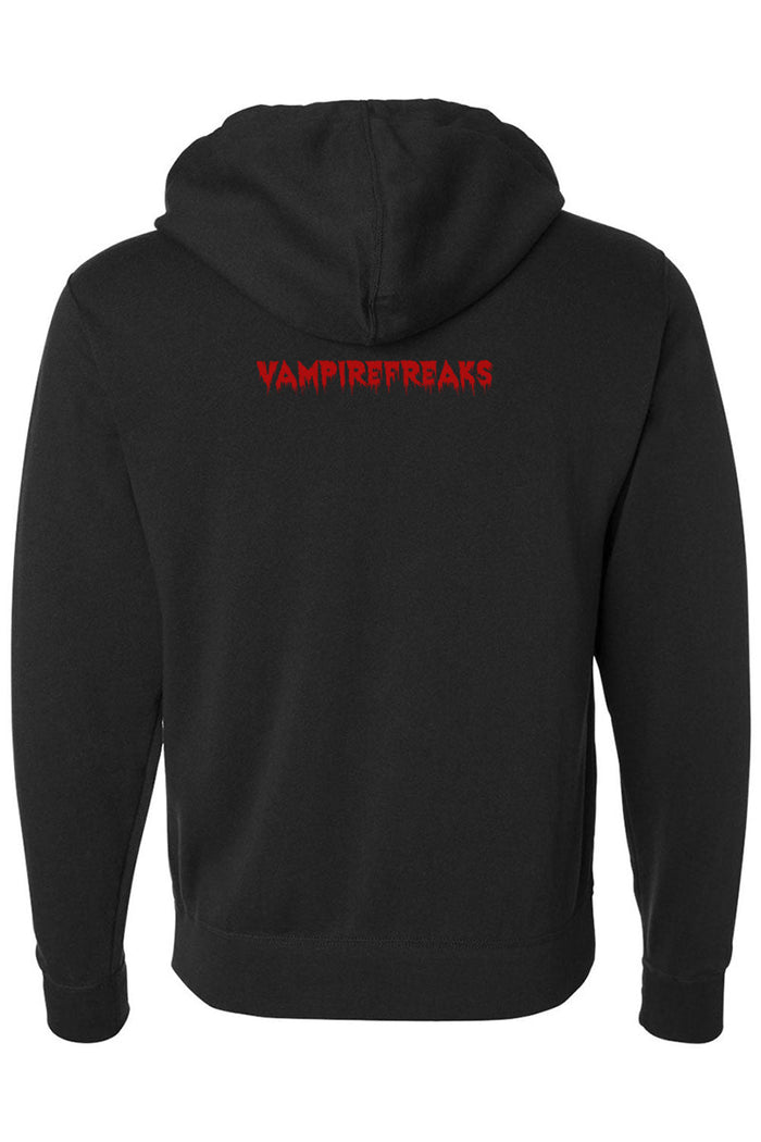 spooky emo dark evil queen of hearts alice in wonderland graphic hoodie with vampirefreaks back branding