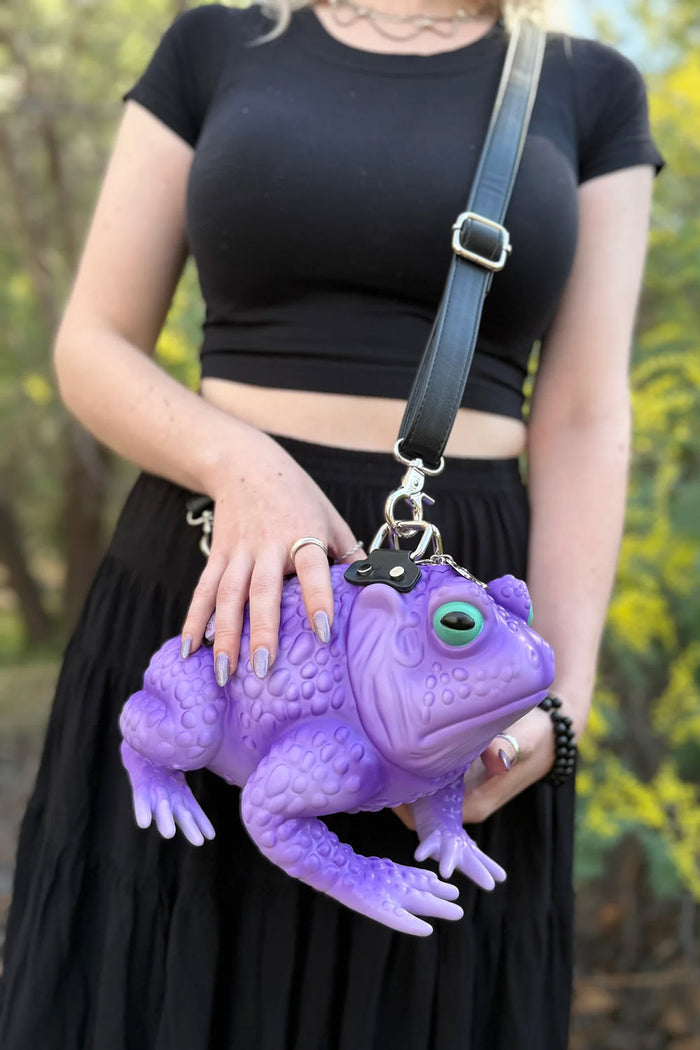 novelty purple toad handbag purse