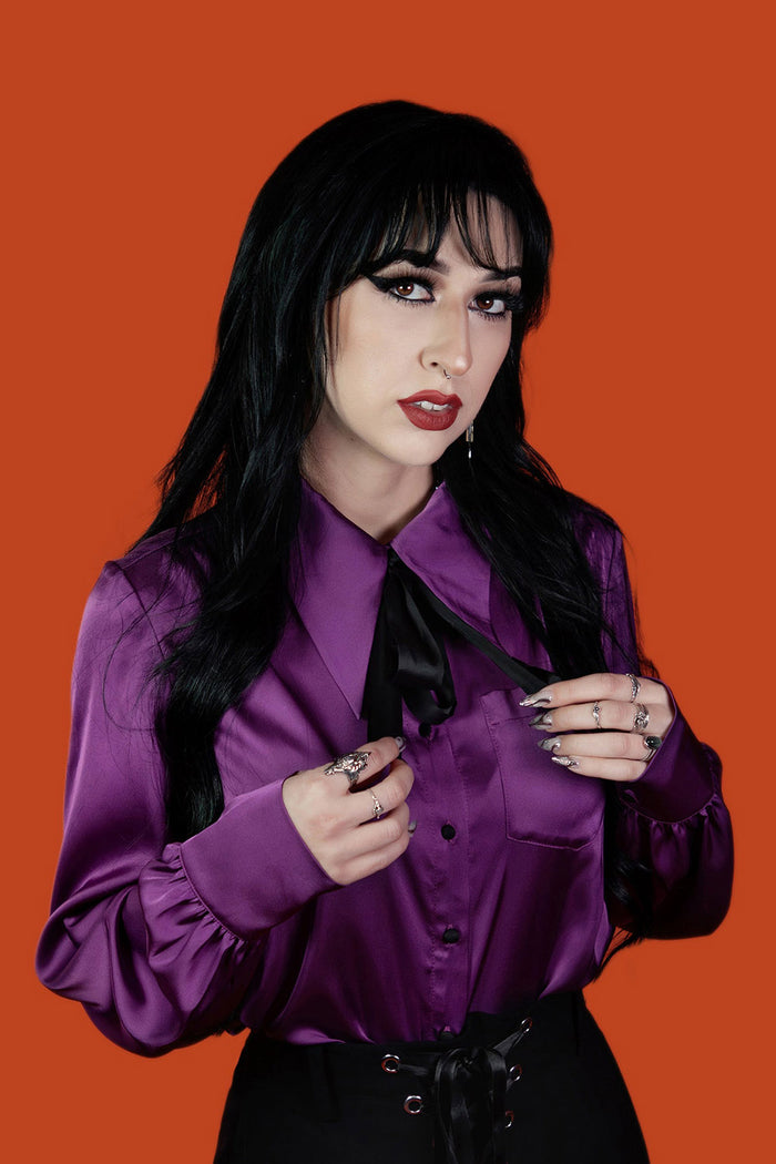 womens gothic button up blouse by Lively ghosts