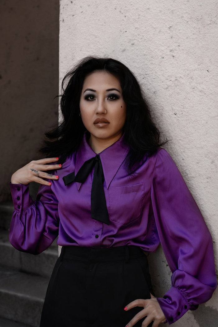 womens long sleeve gothic button down top
