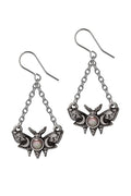 mother of pearl lunar moth dangle drop earrings