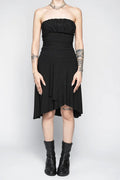 black strapless gothic dress