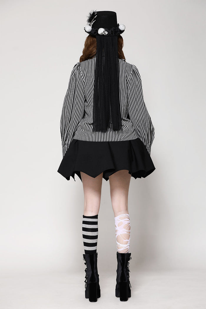 gothic striped grey and black long sleeve top by dark in love