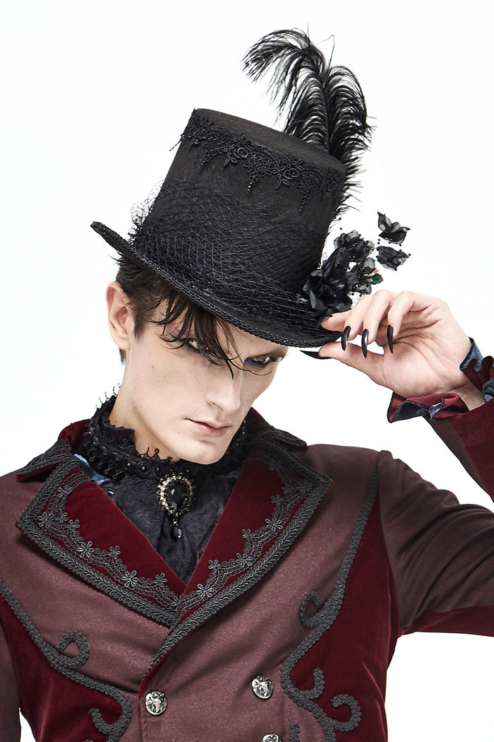 mens feathered top hat