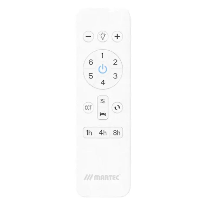 Remote Martec Quantum 1320mm DC Ceiling Fan With 24W Tricolour LED Light Matte White MQDC1343WR - The Blue Space