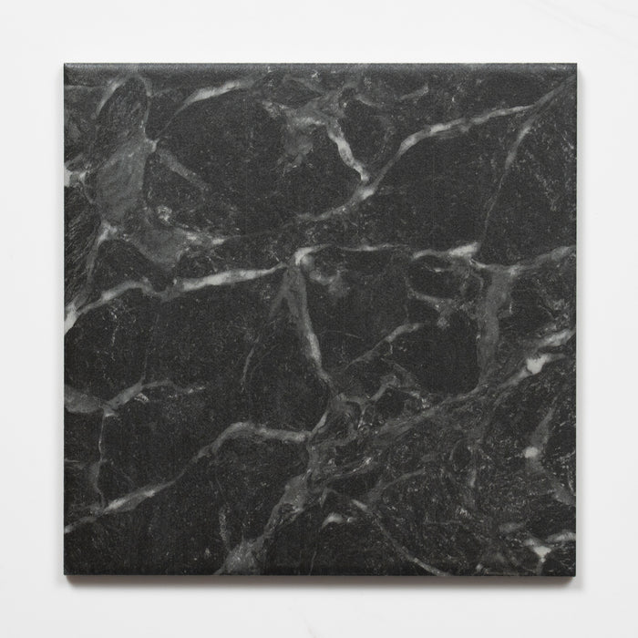 Single no Hand Matrix Black Marble Look Matte Porcelain Tile P3 200mm x 200mm 2AMIBKM - The Blue Space