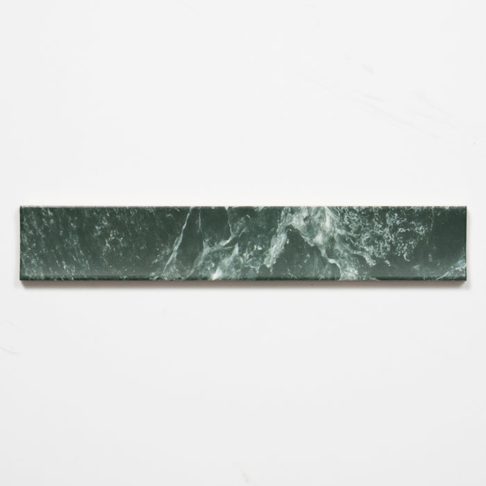 Single no Hand Matrix Green Marble Look Satin Porcelain Concave Subway Tile 50mm x 300mm AMIGNS13 - The Blue Space