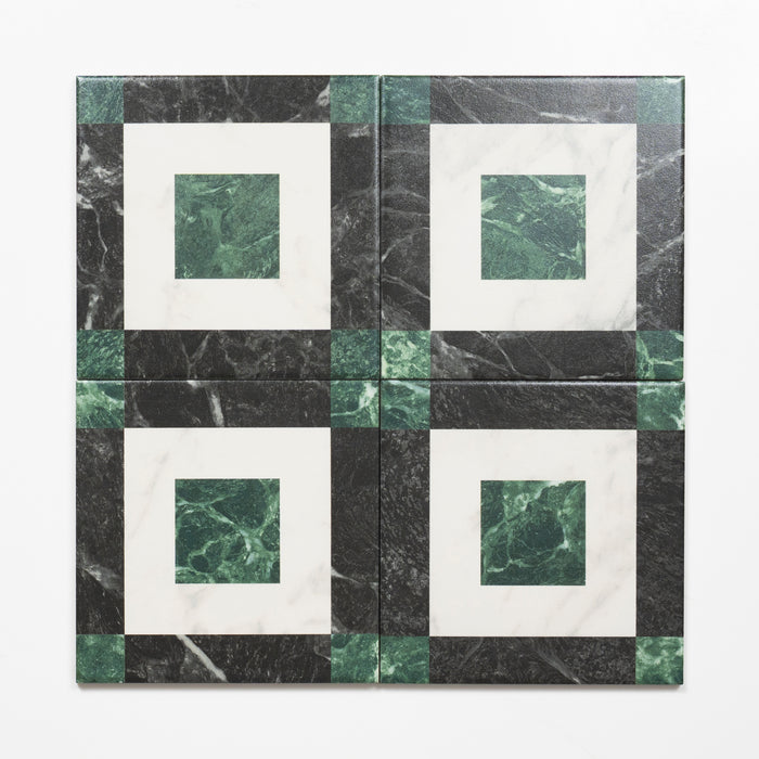 Pattern no Hand Matrix Tessellated Marble Look Matte Porcelain Tile P3 200mm x 200mm 2AMIDEC - The Blue Space