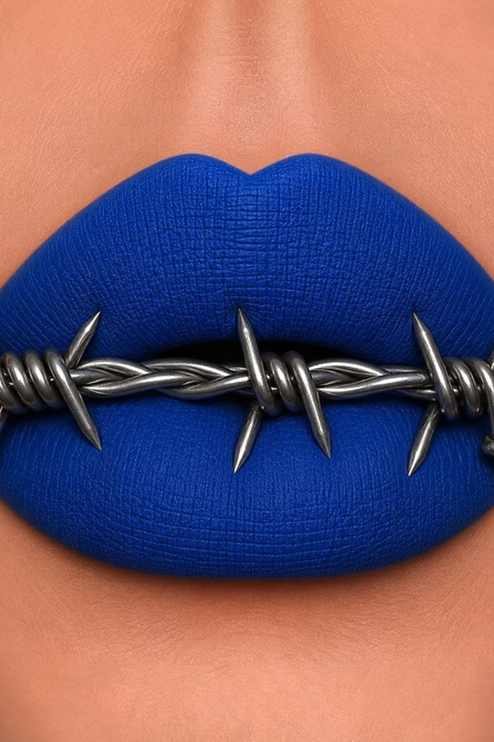 Bold lip color from Curst Kosmetics goth makeup