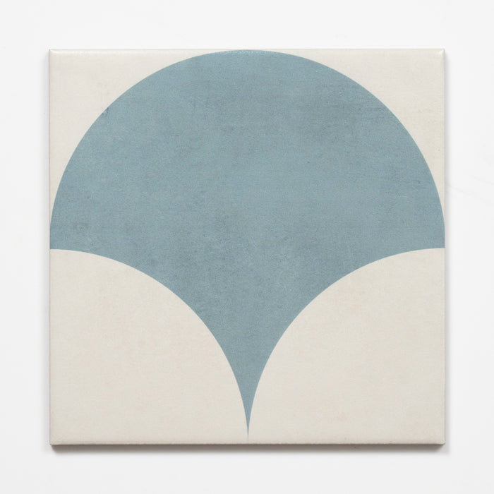 Single no Hand Meander Blue Fish Scale Porcelain Tile P3 200 x 200mm 2TIFBLD - The Blue Space