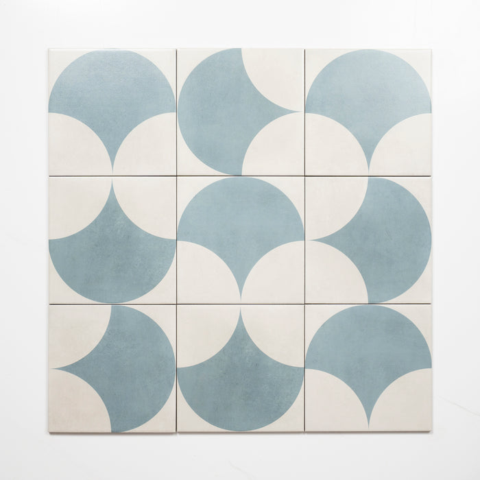 Faces Meander Blue Fish Scale Porcelain Tile P3 200 x 200mm 2TIFBLD - The Blue Space