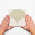 Single with Hand Meander Green Fish Scale Porcelain Tile P3 200 x 200mm 2TIFSAD - The Blue Space