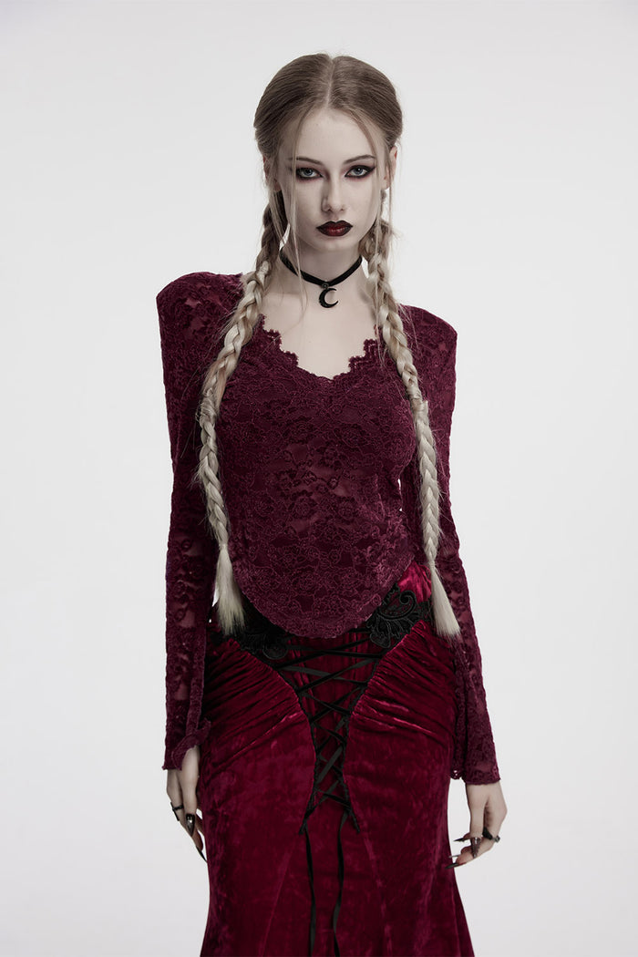 v-neck gothic lace top