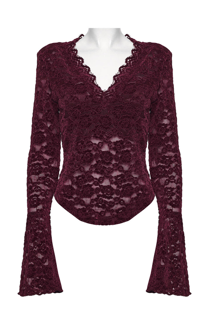 autumn witch deep dark red top