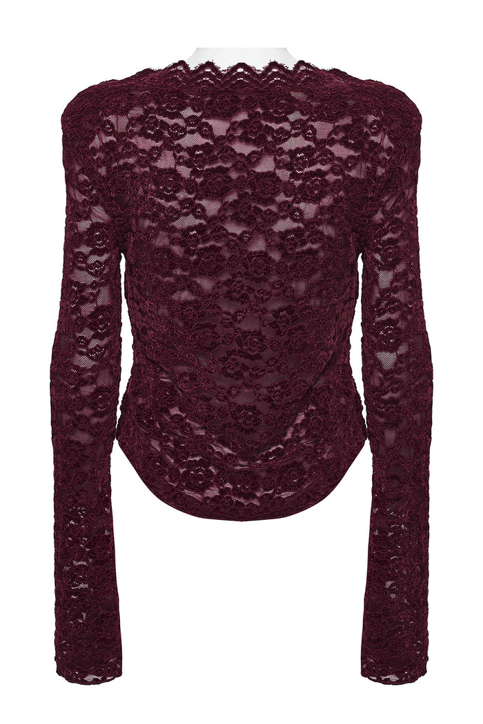 flared sleeve sheer top