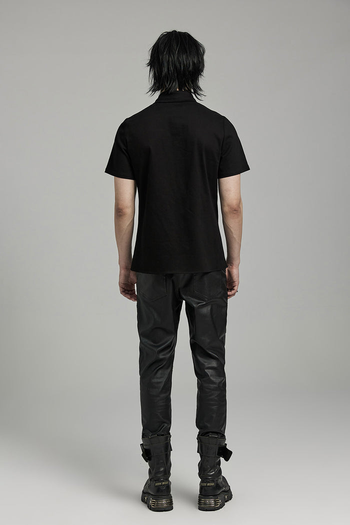 mens black gothic buttonup shirt