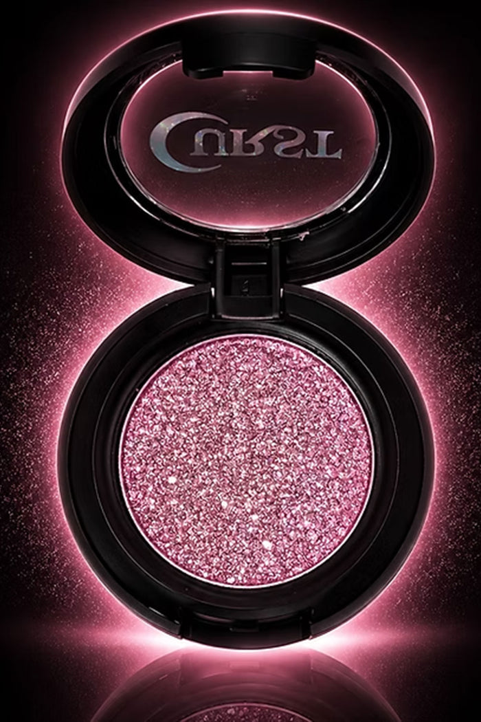 Curst pink red pigmented chrome eyeshadow in compact