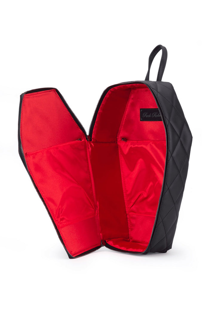 red interior lining coffin bag