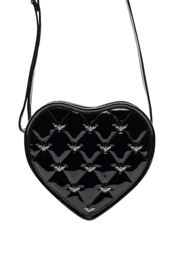 Mina Bat Studded Heart Crossbody from Rock Rebel
