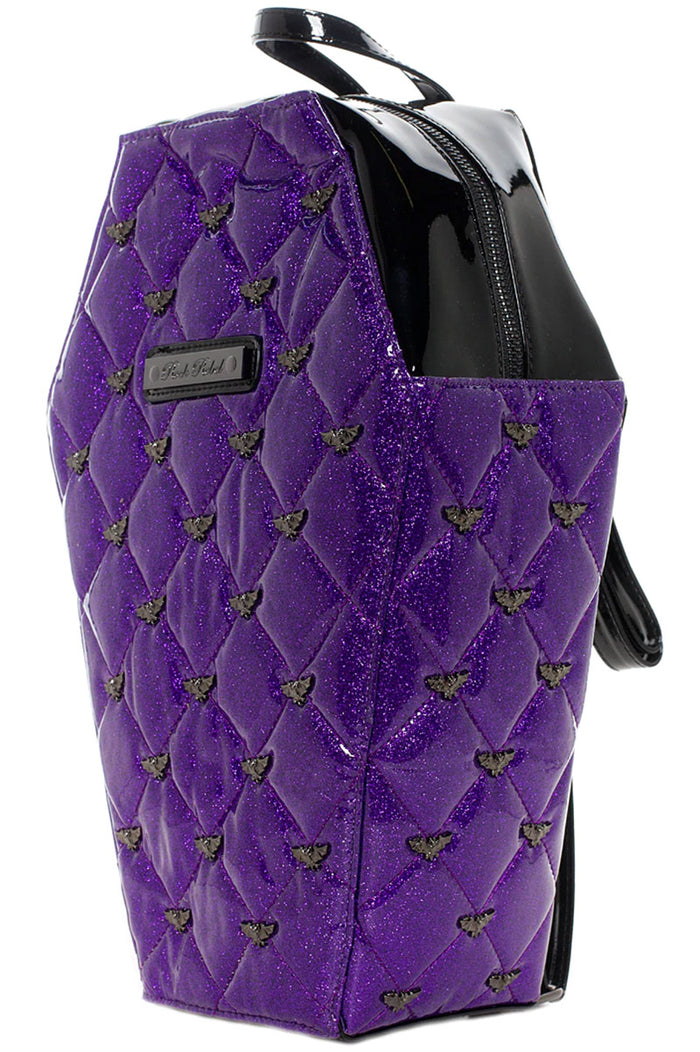 Mina Quilted Bat Coffin Backpack [Purple]