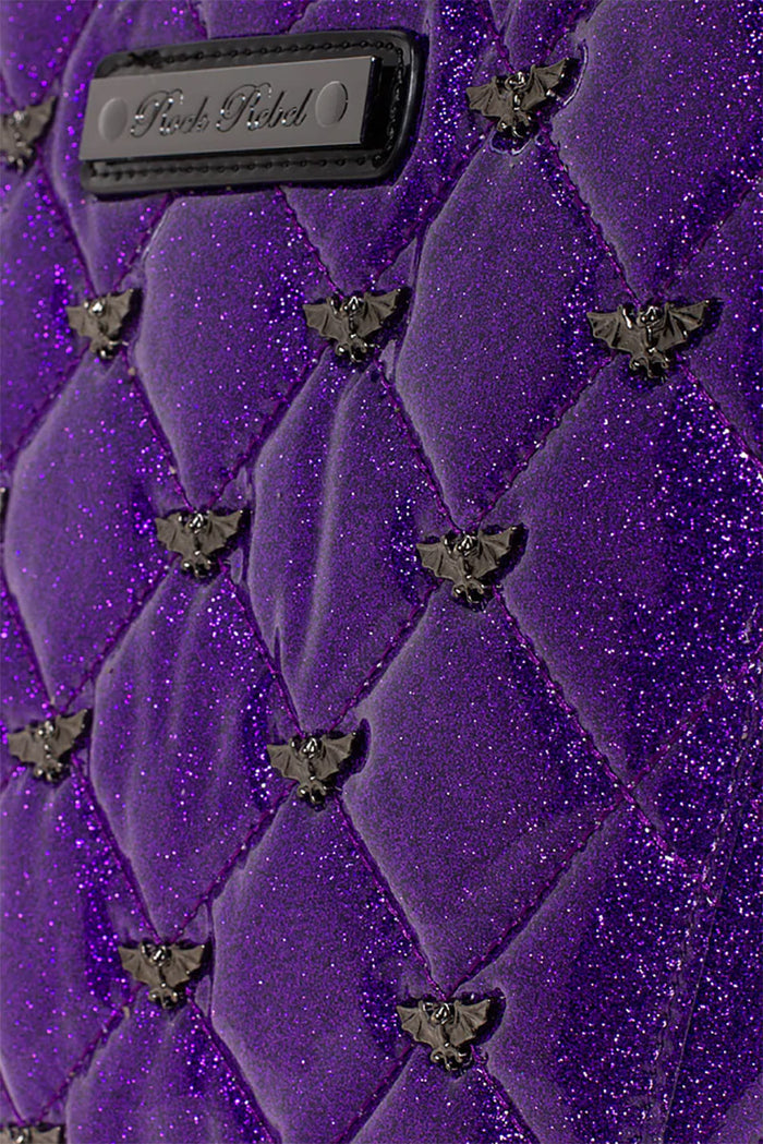 Mina Quilted Bat Coffin Backpack [Purple]