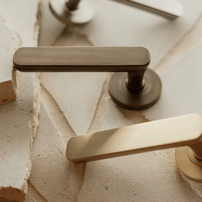 Momo Aspen Dummy Lever Door Handle Set Brushed Satin Brass