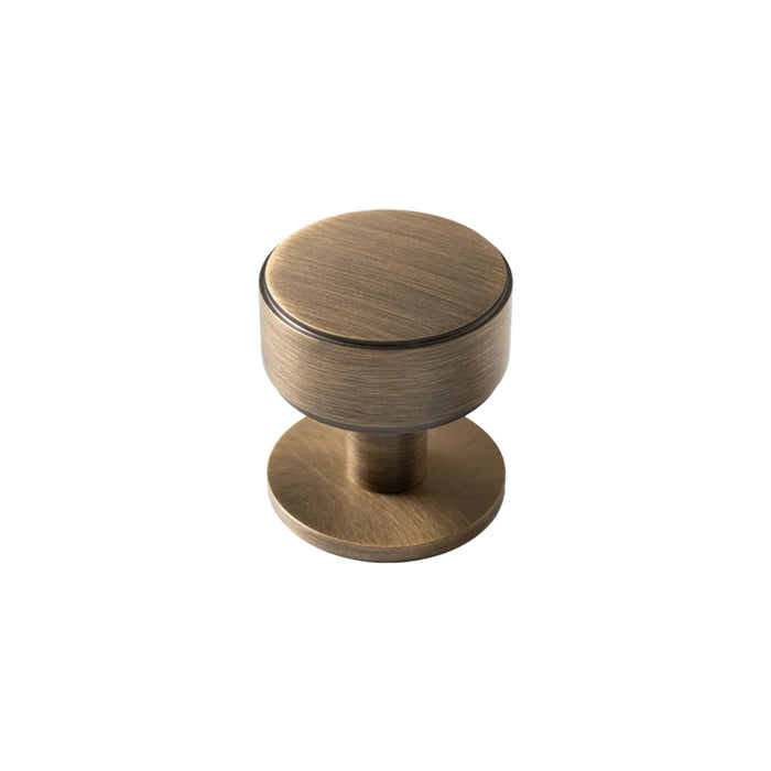 Side View Momo Handles Belgravia 35mm Round Knob Plain Dark Brushed Brass BLGPL035.DBB - The Blue Space