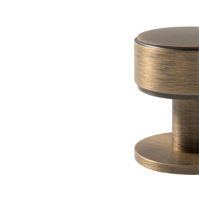 Detail Momo Handles Belgravia 35mm Round Knob Plain Dark Brushed Brass BLGPL035.DBB - The Blue Space