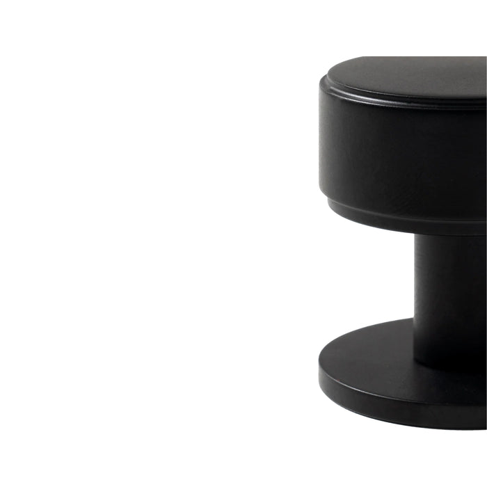 Detail Momo Handles Belgravia 35mm Round Knob Plain Matte Black BLGPL035.MBL - The Blue Space